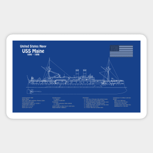 USS Maine battleship cruiser ACR-1 - ADpng Magnet